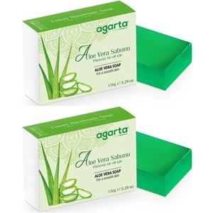 Agarta El Yapımı Doğal Sabun 150GR Aloe Vera (2 Li Set)