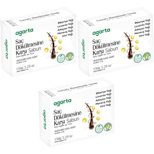 Agarta El Yapımı Doğal Sabun 150GR Saç Dökülmesine Karşı (3 Lü Set)