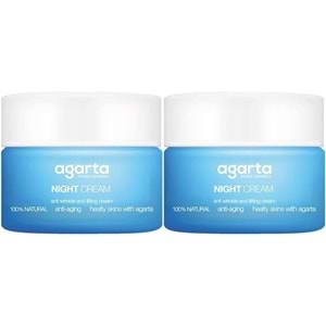 Agarta Doğal Yaşlanma Karşıtı Anti-Age Gece Kremi Su Bazlı 50ML (Kırışıklık/Sıkılaştırıcı) (2Li Set)