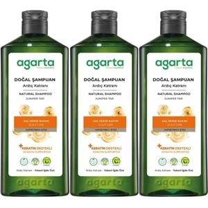 Agarta Doğal Şampuan 400 ML Ardıç Katranı ve Keratin (3 Lü Set)