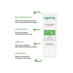 Agarta Leke Karşıtı Aydınlatıcı Spf+50 Faktör Yüz Güneş Kremi 50 ML (2 Li Set)