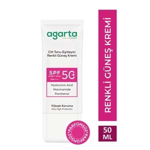 Agarta Cilt Tonu Eşitleyici Renkli Kapatıcı Etkili Spf+50 Faktör Güneş Kremi 50 ML (3 Lü Set)