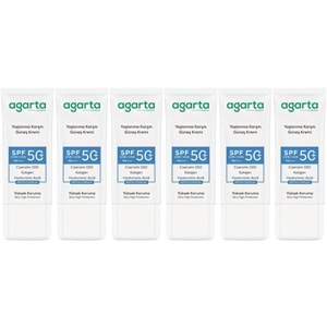 Agarta Yaşlanma Karşıtı Collagen Destekli Spf+50 Faktör Yüz Güneş Kremi 50 ML (6 Lı Set)