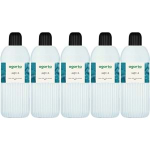Agarta Kolonya 400 ML Aqua 80 Derece Pet Şişe (5 Li Set)