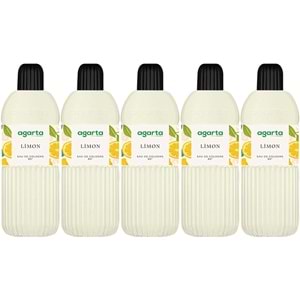 Agarta Kolonya 400 ML Limon 80 Derece Pet Şişe (5 Li Set)