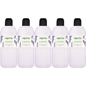 Agarta Kolonya 400 ML Lavanta 80 Derece Pet Şişe (5 Li Set)