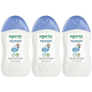 Agarta Doğal Erkek Bebek Çocuk Şampuanı Saç ve Vücut 400 ML (3 Lü Set)