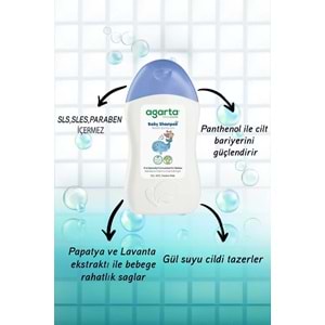 Agarta Doğal Erkek Bebek Çocuk Şampuanı Saç ve Vücut 400 ML (3 Lü Set)