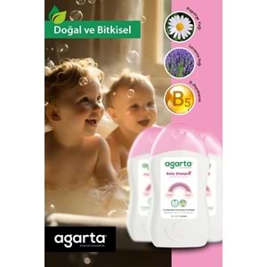 Agarta Doğal Kız Bebek Çocuk Şampuanı Saç ve Vücut 400 ML (5 Li Set)