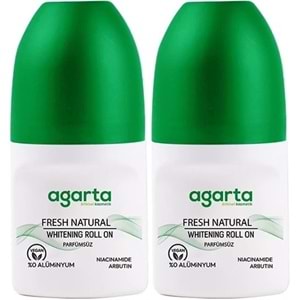 Agarta Roll-On Unisex 50 ML Parfümsüz Natural (24 Saat Etkili Ter Kokusu Önleyici) (2 Li Set)
