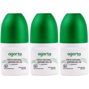 Agarta Roll-On Unisex 50 ML Parfümsüz Natural (24 Saat Etkili Ter Kokusu Önleyici) (3 Lü Set)