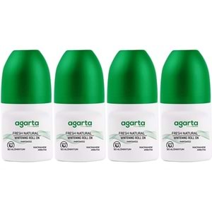 Agarta Roll-On Unisex 50 ML Parfümsüz Natural (24 Saat Etkili Ter Kokusu Önleyici) (4 Lü Set)