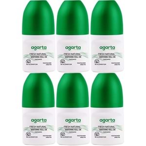 Agarta Roll-On Unisex 50 ML Parfümsüz Natural (24 Saat Etkili Ter Kokusu Önleyici) (6 Lı Set)