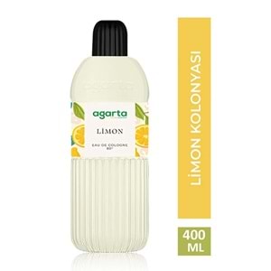 Agarta Kolonya 400 ML 80 Derece Pet Şişe (Mandalina-Aqua-Limon-Lavanta) (12 Li Karma Set)