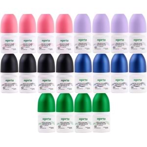 Agarta Roll-On Kadın 50 ML (Fresh Flower-Lycıa-Patchoulı Deep-Sensatıon-Natural) (20 Li Karma Set)