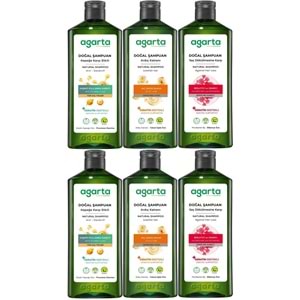 Agarta Doğal Şampuan 400 ML Kepek Karşıtı - Ardıç Katranı,Keratin - Saç Dökülmesine (6 Lı Karma Set)