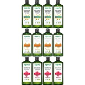 Agarta Doğal Şampuan 400 ML Kepek Karşıtı - Ardıç Katranı,Keratin - Saç Dökülmesine (12Li Karma Set)