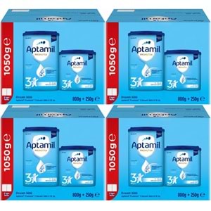 Nutrıcıa Aptamil Pronutra 1050GR (800+250GR) Devam Sütü No:3 (9-12 Ay) Avantaj Pk (4 Lü Set)