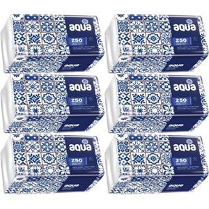 Aqua Pratik Mendil 250 Yaprak Tekli Pk (6 Lı Set)