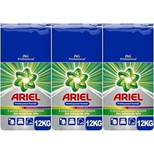 Ariel Matik Toz Çamaşır Deterjanı 36KG Parlak Renkler (3PK*12KG) (240 Yıkama)