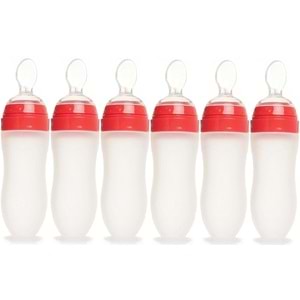Bebedor Silikon Kaşıklı Biberon 120ML +6 Ay Şeffaf (Kod:7509) (6 Lı Set)