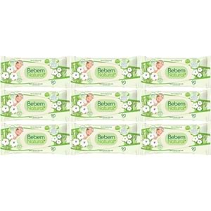 Bebem Natural Islak Bebek Mendili Narin Dokunuş / Yenidoğan 90 Yaprak Plastik Kapaklı 9 Lu Set