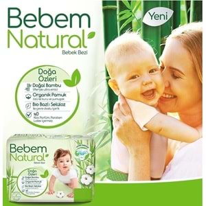 Bebem Bebek Bezi Natural 3 Beden 4-9 KG Midi 224 Adet Avantaj Fırsat Pk