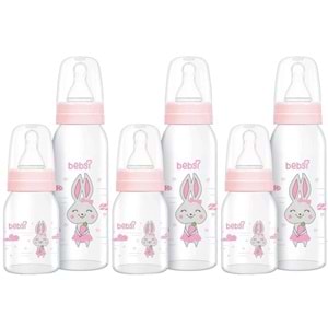 Bebsi Cam Biberon Seti Pembe (250ML+125ML) (3 Lü Set)