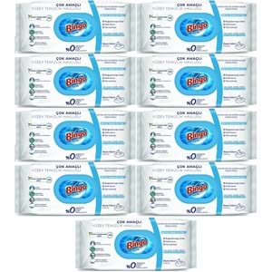 Bingo Clean Yüzey Temizlik Havlusu 96 Yaprak Beyaz Sabun Plastik Kapaklı (9 Lu Set) 864 Yaprak