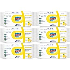 Bingo Clean Yüzey Temizlik Havlusu 96 Yaprak Limon Kokulu Plastik Kapaklı (6 Lı Set) 576 Yaprak