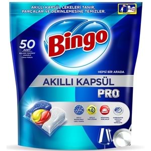 Bingo Akıllı Kapsül Pro Bulaşık Makinesi Deterjanı Tableti 200 Adet Limon Kokulu (4PK*50)