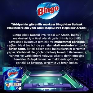 Bingo Akıllı Kapsül Pro Bulaşık Makinesi Deterjanı Tableti 400 Adet Limon Kokulu (5PK*80)