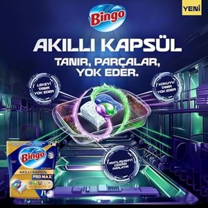 Bingo Akıllı Kapsül Pro Bulaşık Makinesi Deterjanı Tableti 400 Adet Limon Kokulu (5PK*80)