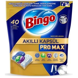 Bingo Akıllı Kapsül Pro Max Bulaşık Makinesi Deterjanı Tableti 160 Adet Limon Kokulu (4PK*40)