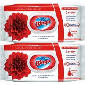 Bingo Clean Yüzey Temizlik Havlusu 96 Yaprak Sevilen Kokular Lovely - Gül (2 Li Set) 192 Yaprak