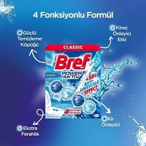 Bref Power Aktiv Klozet Bloğu Okyanus Kokulu (6 Lı Set) (6PK*1)
