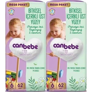 Canbebe Bebek Bezi Beden:6 (15-27KG) Exstra Large 124 Adet Mega Ekonomik Fırsat Pk