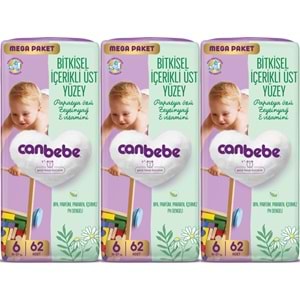 Canbebe Bebek Bezi 6 Beden 15-27 KG Exstra large 186 Adet MeGa Aylık Fırsat Pk