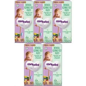 Canbebe Bebek Bezi 6 Beden 15-27 KG Exstra large 310 Adet MeGa Fırsat Pk
