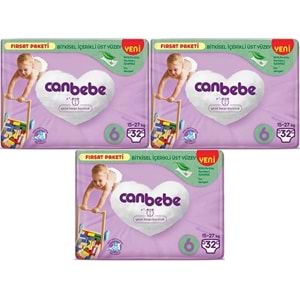 Canbebe Bebek Bezi 6 Beden 15-27 KG Extra Large 96 Adet Aylık Fırsat Pk