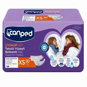 Canped Çoçuklar İçin Yetişkin Bezi Bel Bantlı Tekstil Yüzey XS - Extra Küçük - 240 Adet