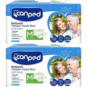 Canped Yetişkin Bezi Bel Bantlı Polietilen M - Orta - Medium 60 Adet