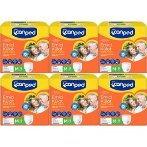 Canped Emici Külot Yetişkin Bezi M - Orta 54 Adet (6PK*9)