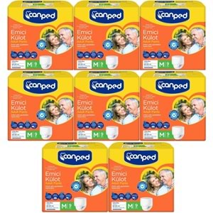 Canped Emici Külot Yetişkin Bezi M - Orta 72 Adet (8PK*9)