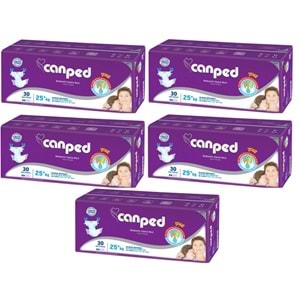Canped Yetişkin Bezi Çoçuklar İçin Bel Bantlı Tekstil Yüzeyli 150 Adet XS (5PK*30)