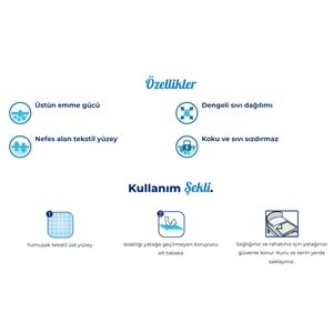 Canped Yetişkin Yatak Koruyucu Örtü Extra 80 x 180 CM (XL) 20 Adet