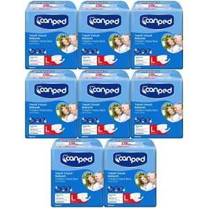 Canped Yetişkin Bezi Bel Bantlı Tekstil Yüzey L - Büyük - Large 112 Adet