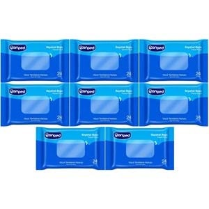 Canped Yetişkin Vücut Temizleme Islak Mendil Havlu 24 Yaprak Seyahat Boy 8 Li Set (192 Yaprak)