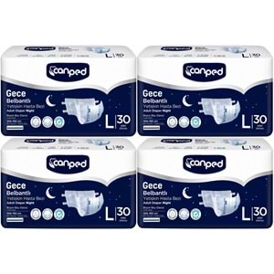 Canped Yetişkin Bezi Bel Bantlı Gece Night L - Büyük - Large 120 Adet