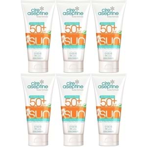 Cire Aseptine Sun Güneş Koruyucu Kremi Çocuk 50+ SPF 150 ML (6 Lı Set)